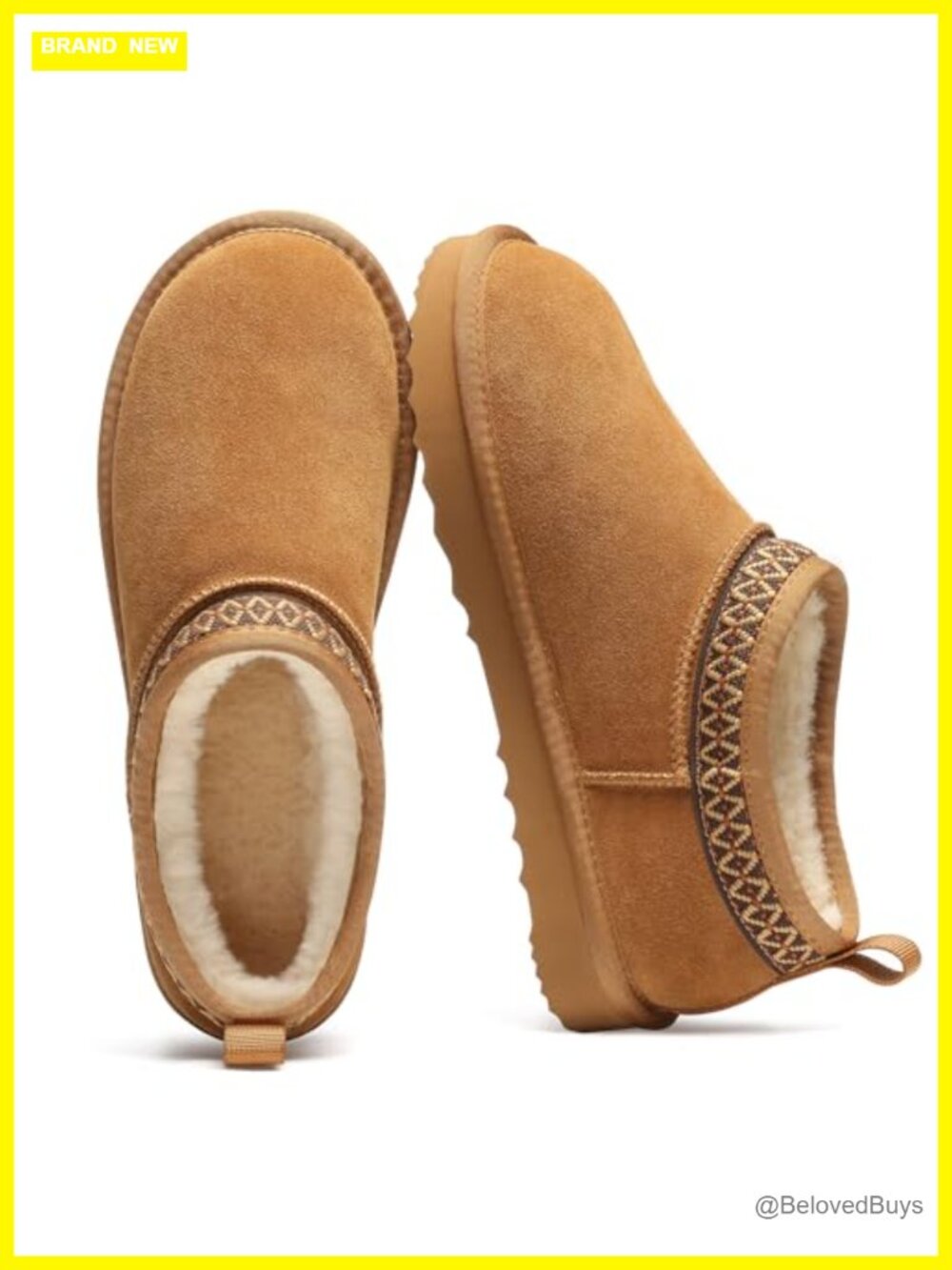 Genuine Suede Mini Snow Boots Ankle Boot with Fur Lined